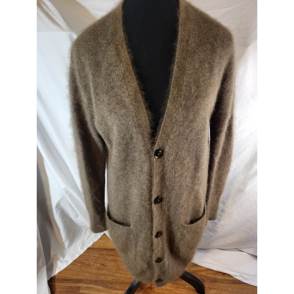 Pas De Calais Brown Size 36 100% Ferret Fur Cardigan Sweater Extremely Soft